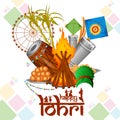 Happy Lohri holiday festival of Punjab India