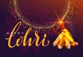 Happy lohri lettering text template indian greeting card