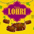 Happy Lohri Punjabi religious holiday background for harvesting festival of India