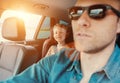 Happy long journey in car with father Royalty Free Stock Photo