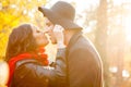 Beautiful gourgeous couple in park Royalty Free Stock Photo