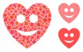Happy love heart Composition Icon of Irregular Elements Royalty Free Stock Photo
