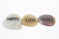 Happy love kisses stones Royalty Free Stock Photo