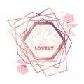 Happy lovely with pink frame hexagon