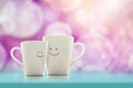 Happy Lover Coffee Cup with smiley face, Happiness and Romantic