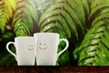 Happy Lover Coffee Cup with smiley face, Happiness and Romantic