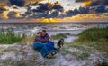 Happy loving couple on the seaside Royalty Free Stock Photo