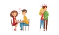 Happy Loving Couples Spending Time Together Vector Illustration Set Royalty Free Stock Photo