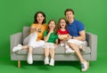 Happy loving family on bright color background Royalty Free Stock Photo