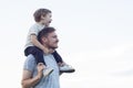 Happy loving family. Father and his son baby boy playing and hugging outdoors. Royalty Free Stock Photo