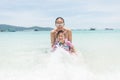 Happy loving family! Mother and child girl having fun, playing a Royalty Free Stock Photo