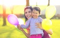 Happy loving family. mother and child girl playing outside Royalty Free Stock Photo