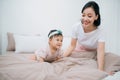 Happy loving family. Mother and her daughter child girl playing Royalty Free Stock Photo