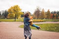Happy loving family outdoors. Mother and her son child boy Royalty Free Stock Photo