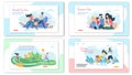 Happy Loving Family Summer Activities Banner Set