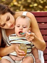 Happy loving mother and her baby outdoors Royalty Free Stock Photo