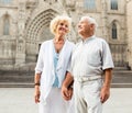 loving mature spouses enjoying walk Royalty Free Stock Photo