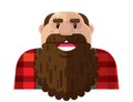 Happy Lumberjack Flat Vector Illustration Icon Avatar