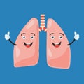 Happy lung character