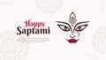 happy maha saptami banner template vector Royalty Free Stock Photo