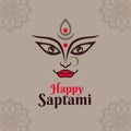 happy maha saptami post template vector