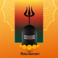 Happy maha shivratri festival backgrond with shivling