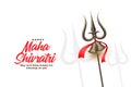 Happy maha shivratri festival greeting with trishul