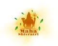 happy maha shivratri greeting background with lord shiva silhouette Royalty Free Stock Photo
