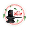 happy maha shivratri greeting background with shiv lingam design