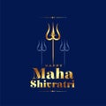 happy maha shivratri greeting with lord shiva trishul design