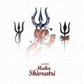 .Happy maha shivratri lord shiva trishul card design