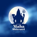 happy maha shivratri wishes background with lord shiva silhouette Royalty Free Stock Photo