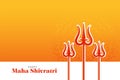 Happy maha shivratri wishes card with trishul weapon
