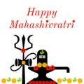Happy Mahashivratri wishes greeting card template, abstract background with floral pattern, graphic design illustration wallpaper