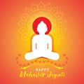 Happy Mahavir Jayanti wallpaper greeting wishes, Jain festival poster, vector banner Royalty Free Stock Photo