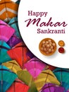 Happy Makar Sankranti background with colorful kite