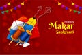 happy makar sankranti festival sale banner design with kites vector illustration Royalty Free Stock Photo