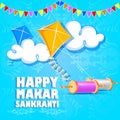 Happy Makar Sankranti holiday India festival background Royalty Free Stock Photo