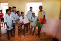 Happy Malagasy school children in classroom