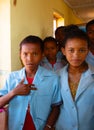 Happy Malagasy school children in classroom
