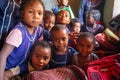 Happy Malagasy school children students in classroom. Royalty Free Stock Photo