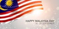 Happy Malaysia day vector banner, greeting card.
