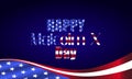 Happy Malcolm X Day Text With Usa Flag Background illustration design
