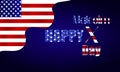 Happy Malcolm X Day Text With Usa Flag Background illustration design