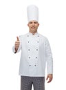 Happy male chef cook showing thumbs up Royalty Free Stock Photo