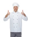 Happy male chef cook showing thumbs up Royalty Free Stock Photo