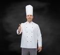 Happy male chef cook showing thumbs up Royalty Free Stock Photo