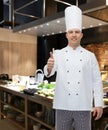 Happy male chef cook showing thumbs up Royalty Free Stock Photo