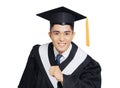 Happy male  graduate student running forward Royalty Free Stock Photo