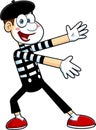 Happy Male Mime Cartoon Character Performing